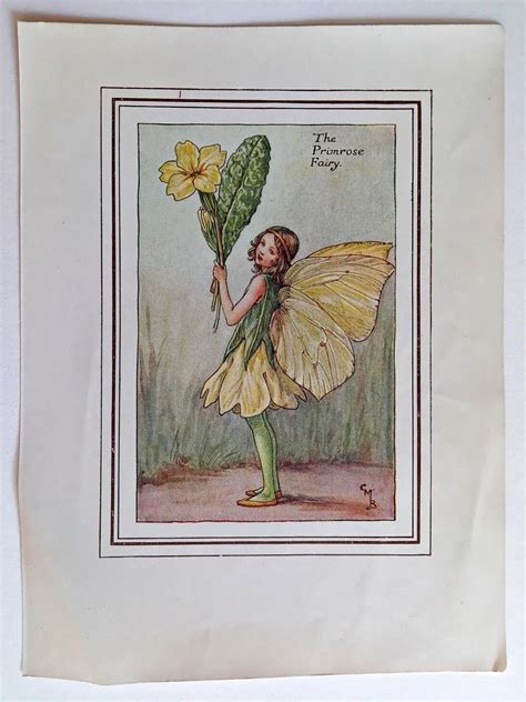 Primrose Flower Fairy Vintage Print 1930s Cicely Mary Etsy