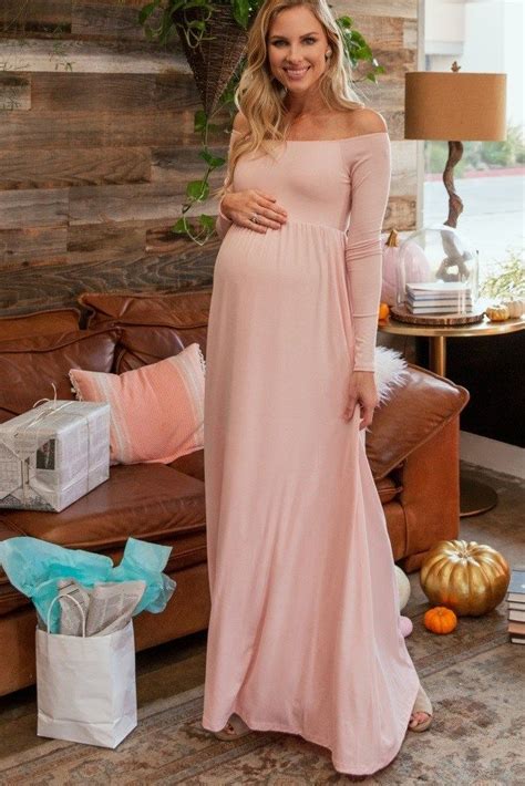 Pink Long Maternity Dresses For Baby Shower Baby Shower Dresses