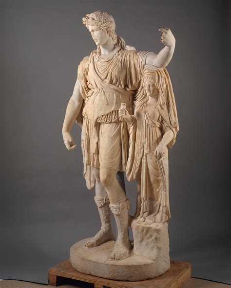 Restored By Pacetti Vincenzo Statue Of Dionysos Leaning On A Female