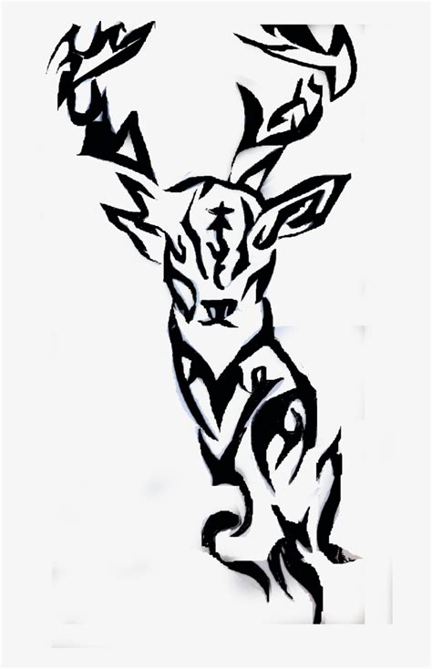 Tribal Deer By Anime Tribal Deer Drawings Transparent Png 670x1191