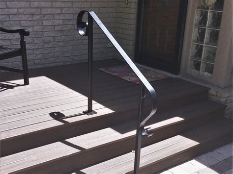 Decorative Steel Handrail At Wood Porch Great Lakes Metal Fabrication