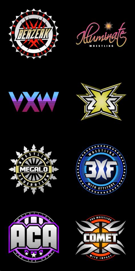 Came Up With More Template Wrestling Promotions And Created Logos For