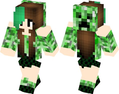 Minecraft Creeper Girl Skin Layout