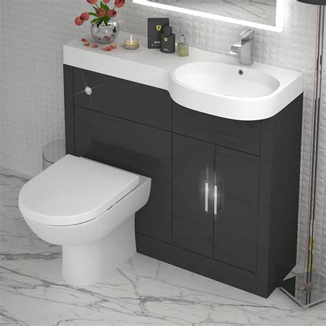 0% finance available or monthly instalments available on all orders over £99 subject to status. Grey 1000 Vanity Unit RH Buy Online at Bathroom City
