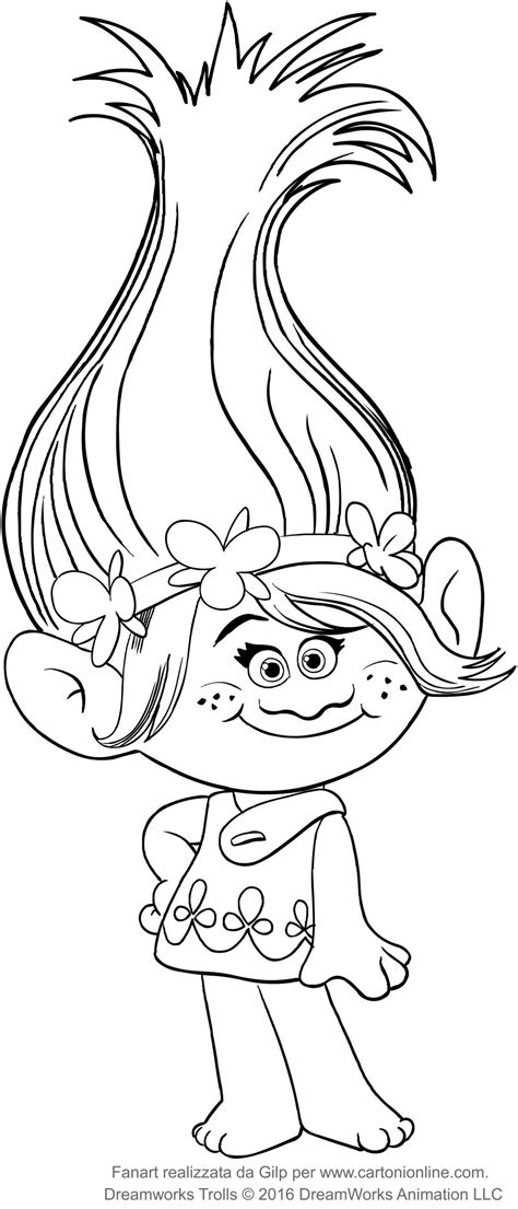 Princess Poppy Coloring Page Coloring Page Blog
