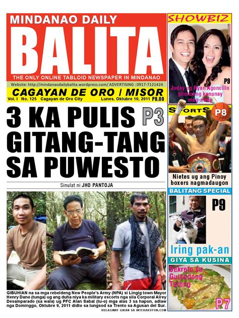 Mindanao Daily Balita October 10 Issue By Mindanao Daliy Issuu