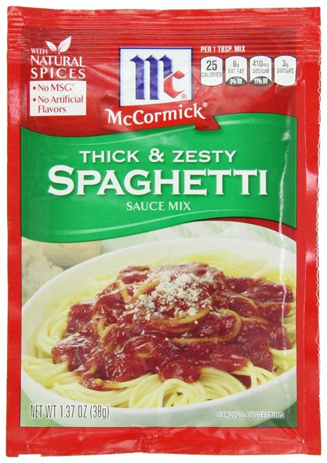 Amazon Com McCormick Thick And Zesty Spaghetti Sauce Mix 1 37 Oz