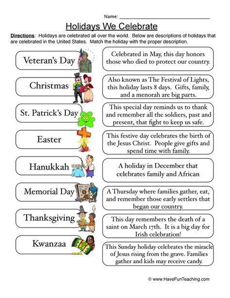 American Holiday Worksheet Kindergarten