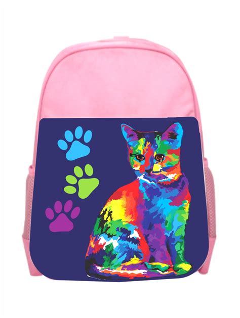 Accessory Avenue School Backpack Cat Rainbow Kitten Girls Kids Pre