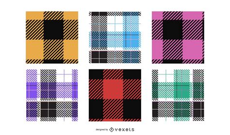 Seamless Plaid Pattern Collection Vector Download