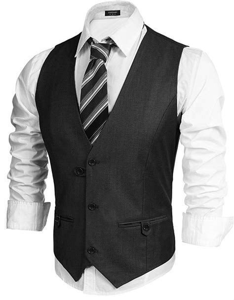 COOFANDY Men S Business Suit Vest Casual Layered Slim Fit Wedding Vests