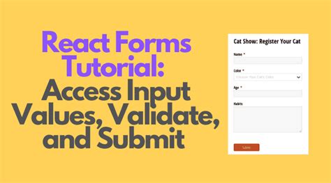 React Forms Tutorial Access Input Values Validate Submit Forms