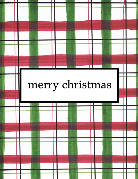 Plaid Merry Christmas Printable Charming North