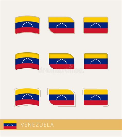 Vector Flags Of Venezuela Collection Of Venezuela Flags Stock Vector