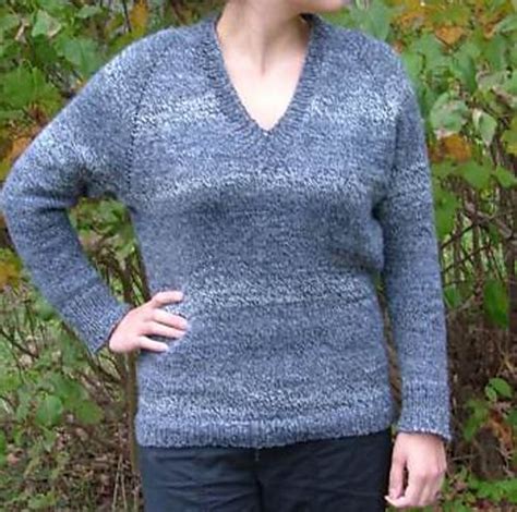 Top Down V Neck Raglan Sweater Pattern By Elaine Phillips Knitting