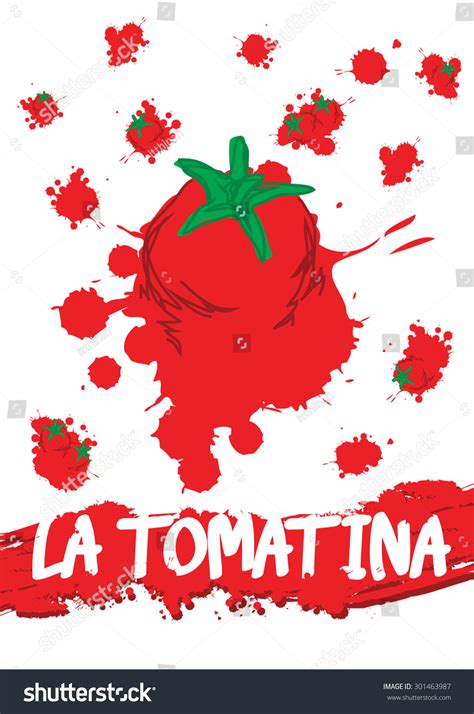 La Tomatina Poster Tomato Battle Image Vectorielle De Stock Libre De