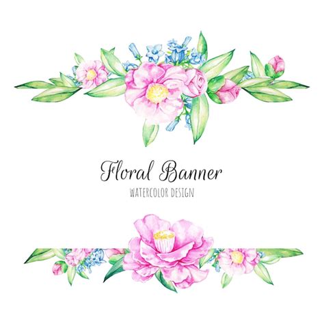 Premium Vector Watercolor Floral Banner