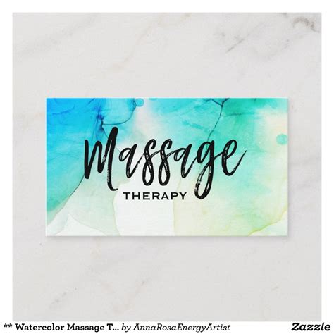 Watercolor Massage Therapy Massage Therapist Business Card Massage Art Massage Images