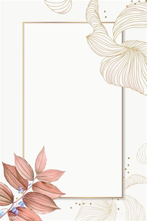 Download rosegold floral vector background for free. Download premium png of Golden floral rectangle frame ...