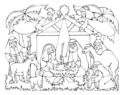 Christmas Manger Coloring Pages At Free Printable