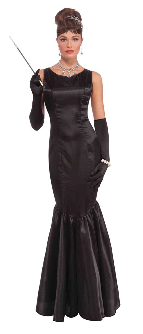 High Society Long Black Dress 1920s 1930s Womens Costumes Fancy Dress