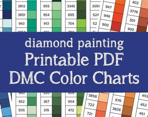 Diamond paint diamond painting dmc floss chart