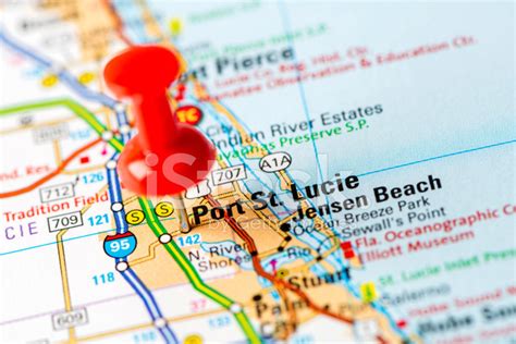 Us Capital Cities On Map Series Port St Lucie Fl Stock Photo