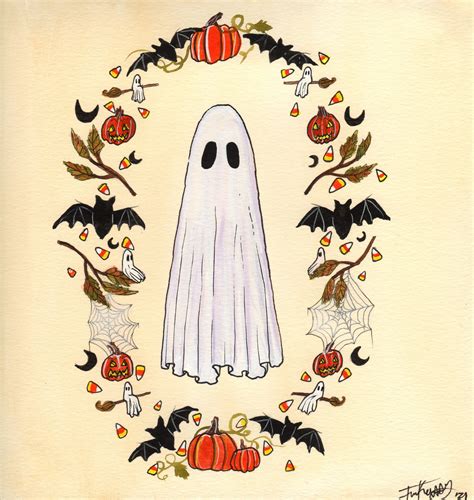 Halloween Ghost Painting By Flukelady Prints Available