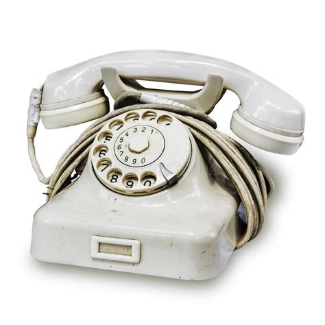 White European Rotary Dial Telephone With Green Numbers On The Finger