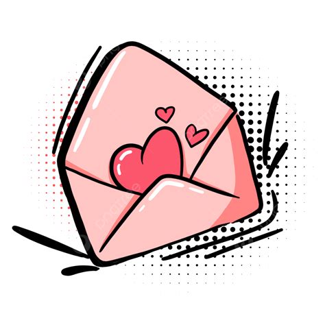 Pop Art Clipart Transparent Background Love Letter Pink Valentine Pop