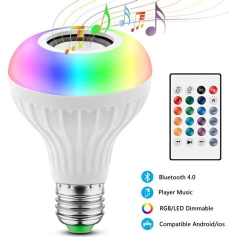 VoluPack 2 EN 1 Ampoule Bluetooth LED RGB E27 Avec Enceinte Musique