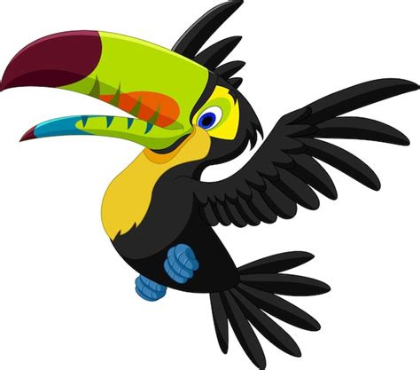 Premium Vector Cartoon Funny Toucan Flying