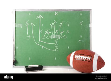 A Diagram Of A Football Play On A Chalkboard With A Football Chalk