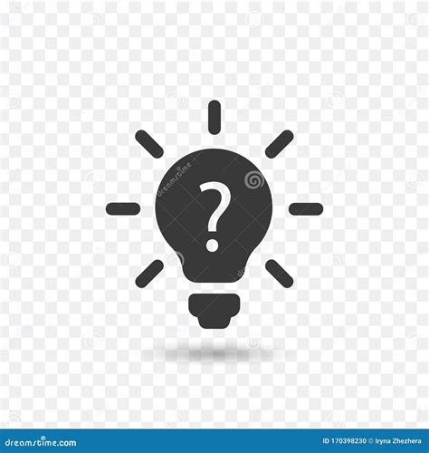 light bulb lamp icon with question mark inside stock vector illustration isolated on white