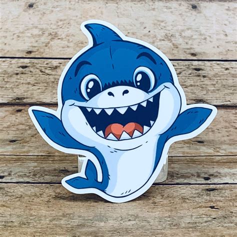Baby Shark Sticker Cute Shark Decal Waterproof Vinyl Etsy