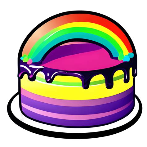 Cute Rainbow Cake Graphic · Creative Fabrica
