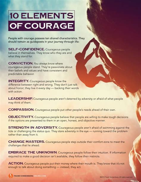 10 Elements Of Courage Leader Quotes Leadership Quotes Courage