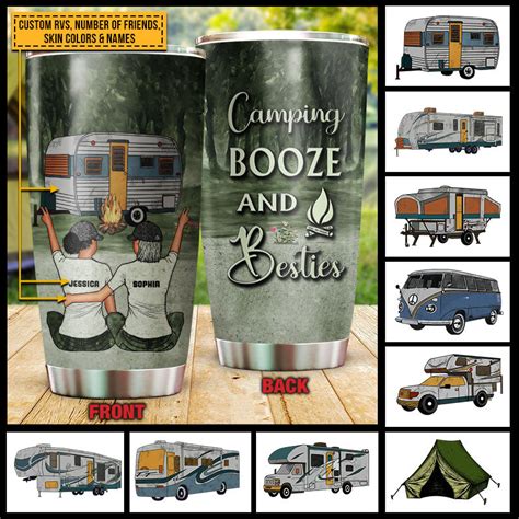 Personalized Camping Bestie Camping Booze Besties Custom Tumbler