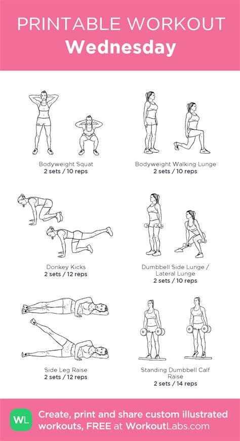Wednesday Is Leg Day Gym Workout Plan For Women Workout Labs