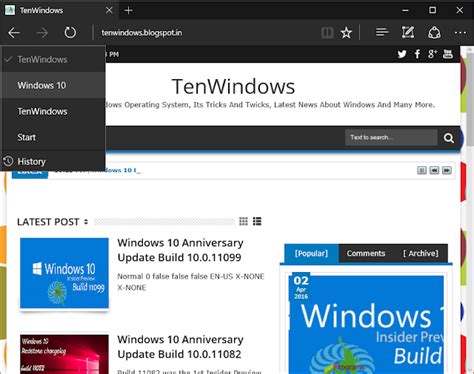 Windows 10 Anniversary Update Build 10011102 Tenwindows