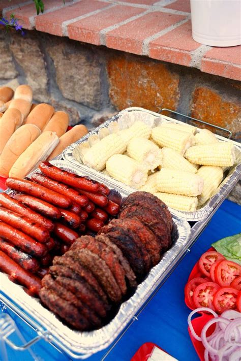 Hot Dogs Hamburgers And Corn For Your Summer Barbecue Bbq Party