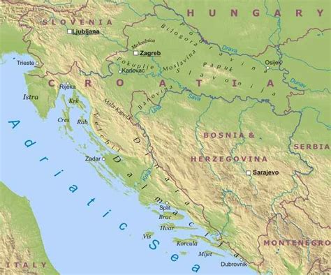 Croazia Carta Geografica
