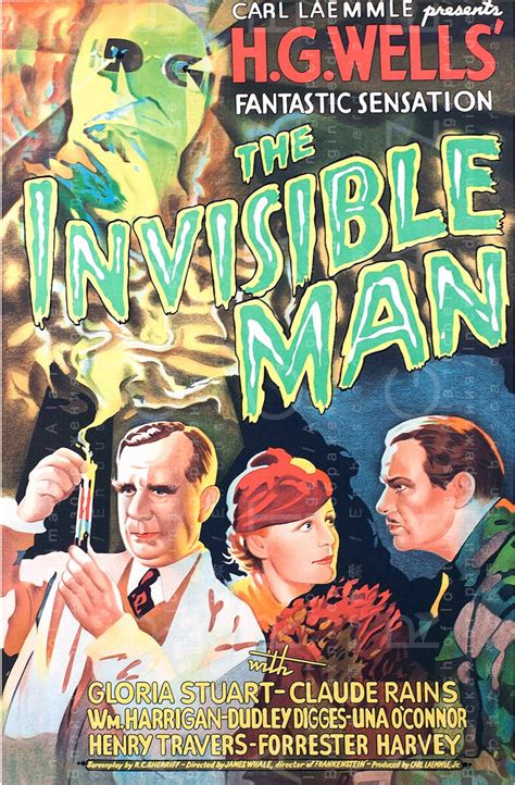 The Invisible Man Stunning Vintage Horror Movie Poster Fab Etsy