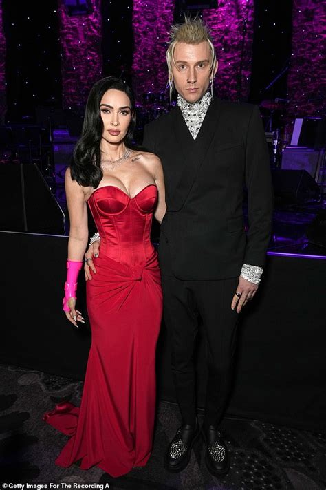 Megan Fox Is A Modern Jessica Rabbit In A Busty Red Satin Corset Gown