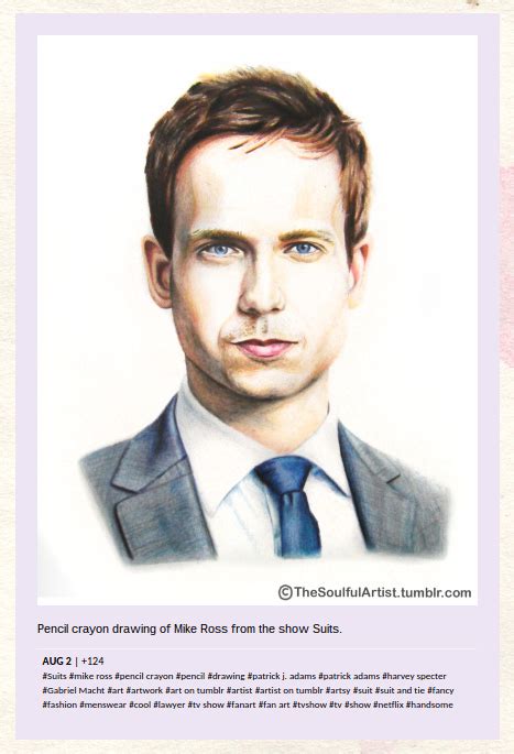 Fan Art Fridays Mike Ross From Suits King Josiah Crayon Drawings