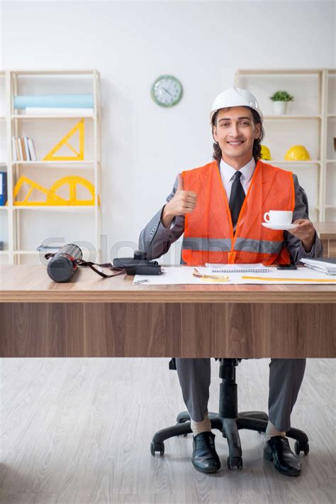 Young Male Architect Working In The Office Stock Image Colourbox