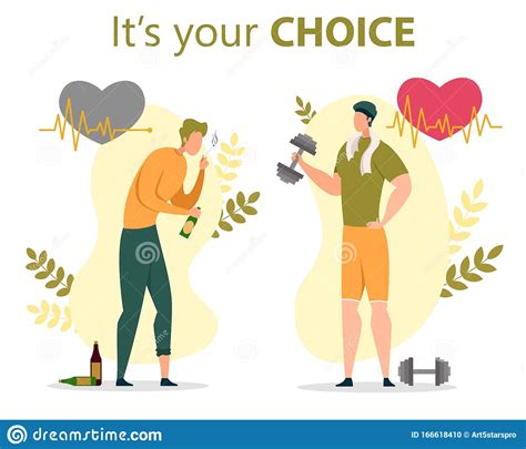 Healthy Or Unhealthy Lifestyle Choice Flat Vector Stock Vector - Illustration of fast, lifestyle ...
