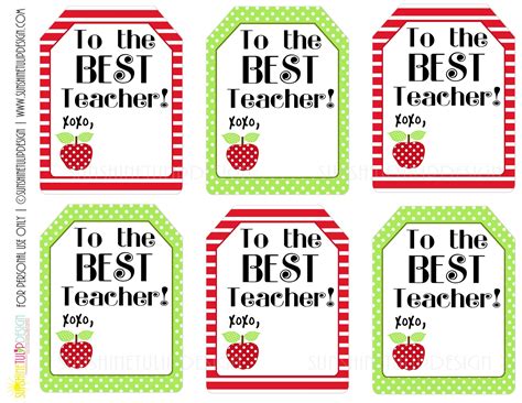 Free Printable Tags For Teacher Appreciation Ts Printable Word