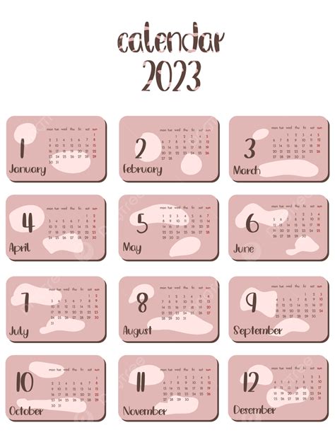 2023 Calendar Cute Aesthetic 2023 Calendar Aesthetic Png And Vector