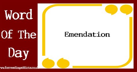 Word Of The Day Emendation For Reading Addicts